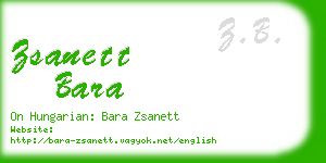 zsanett bara business card